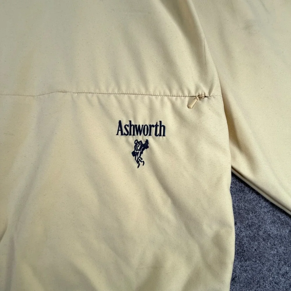 Ashworth 1/4 Zip Pullover Golf Jacket Mens‎ XL Yellow Nano-Tex Waster Resistant
